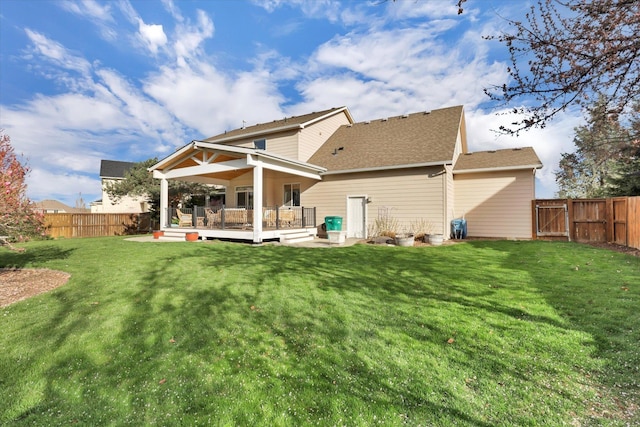 17321 E Morningside Ln, Spokane Valley, WA 99016 - rear view of property featuring a deck, a gate, and roof with shingles