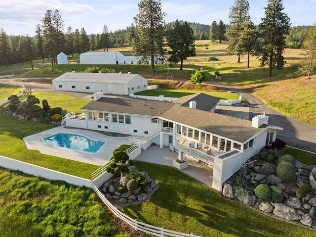 17500 E Wellesley Ave, Spokane Valley, WA 99216 - view from above of property with a pool
