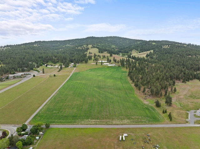 17500 E Wellesley Ave, Spokane Valley, WA 99216 - aerial view of property and surrounding area with a forest, a mountainous background, and rural landscape
