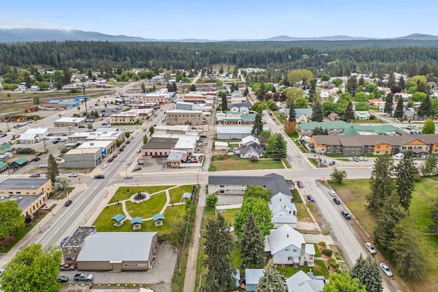 110 N Spokane Ave, Newport, WA 99156 - drone / aerial view of a heavily wooded area and a mountain backdrop