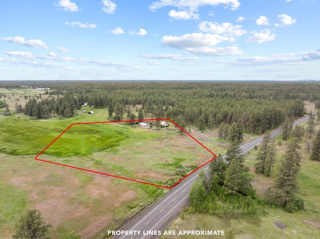 6500 W Soledad Ln, Cheney, WA 99004 - view of property location with a heavily wooded area and property boundaries highlighted