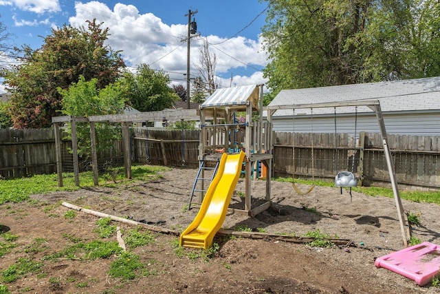 802 10th St, Davenport, WA 99122 - view of jungle gym featuring a fenced backyard