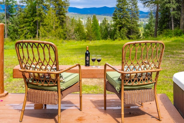 3475B Waitts Lake Rd, Valley, WA 99181 - view of patio / terrace with a deck with mountain view