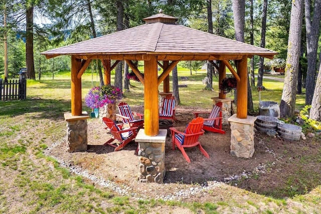 3475B Waitts Lake Rd, Valley, WA 99181 - view of patio / terrace with a gazebo and an outdoor fire pit