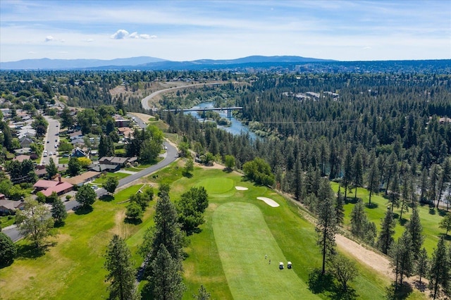 4218 N E St, Spokane, WA 99205 - drone / aerial view of a mountainous background, a golf course, and a heavily wooded area