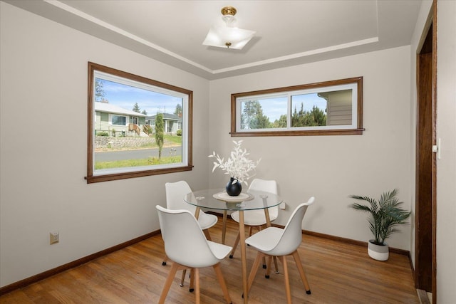 4218 N E St, Spokane, WA 99205 - dining space with baseboards and wood finished floors