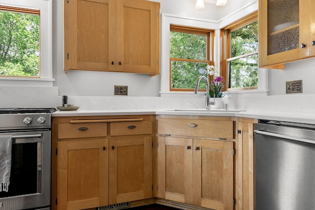 1732 W 14th Ave, Spokane, WA 99204 - kitchen featuring stainless steel appliances, a sink, light countertops, and healthy amount of natural light