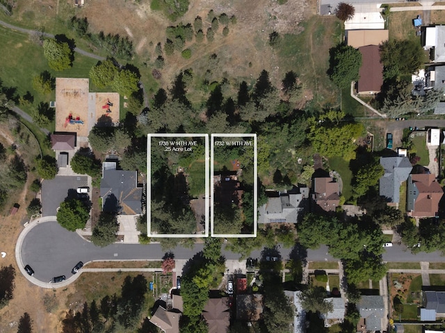 1732 W 14th Ave, Spokane, WA 99204 - aerial view of property's location with nearby suburban area and property boundaries highlighted