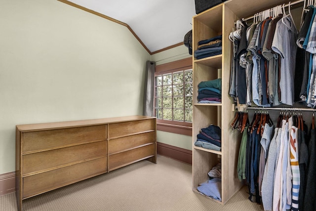 1732 W 14th Ave, Spokane, WA 99204 - walk in closet featuring carpet flooring and lofted ceiling