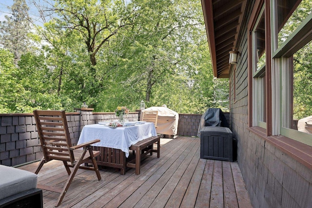 1732 W 14th Ave, Spokane, WA 99204 - wooden terrace with outdoor dining area