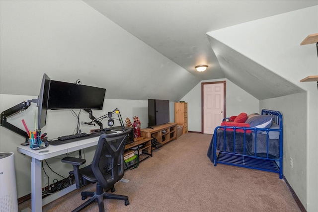 2215 N 8th St, Cheney, WA 99004 - carpeted bedroom featuring lofted ceiling and an office area