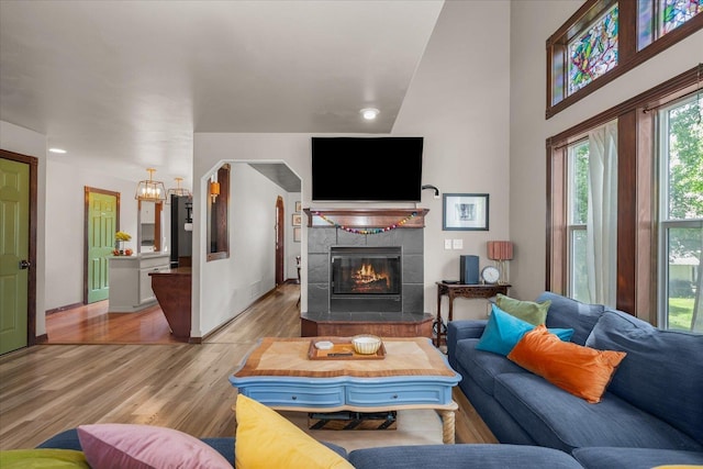 2215 N 8th St, Cheney, WA 99004 - living area with light wood finished floors and a tiled fireplace