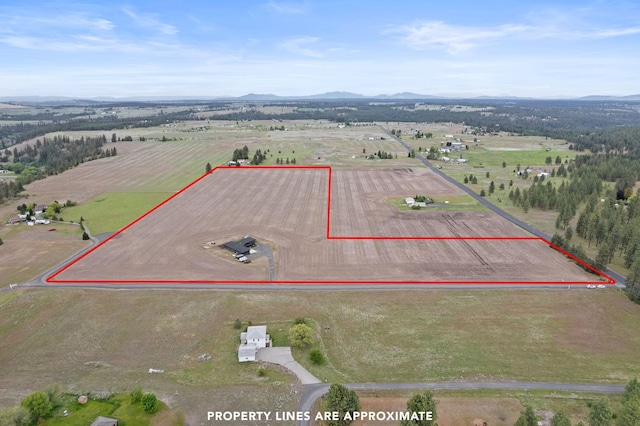 311 N Christensen Rd, Medical Lake, WA 99022 - view of rural area with a mountain backdrop and property parcel outlined