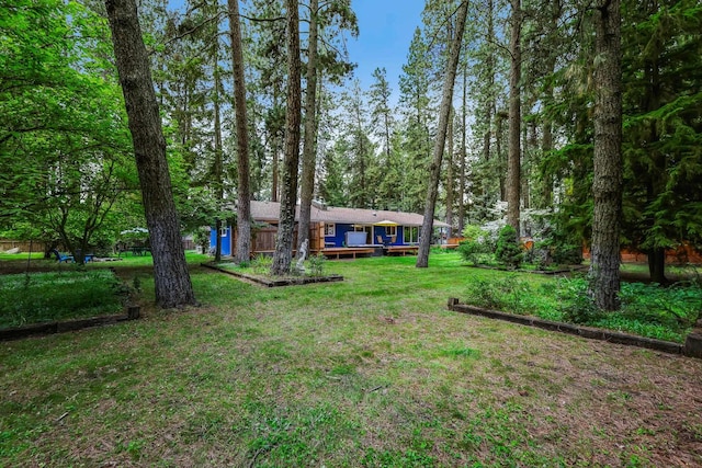 10808 47th Ave, Spokane Valley, WA 99206 - view of green lawn with a deck