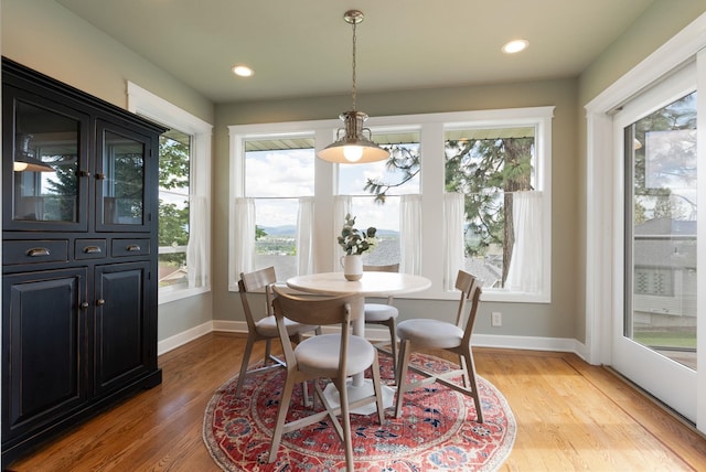 8904 E Boardwalk Ln, Spokane, WA 99212 - dining space featuring plenty of natural light, light wood-type flooring, and recessed lighting