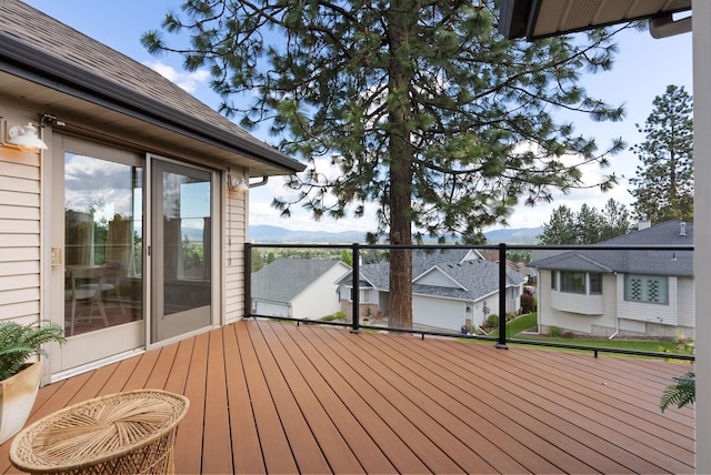 8904 E Boardwalk Ln, Spokane, WA 99212 - wooden terrace with a mountain view and a residential view