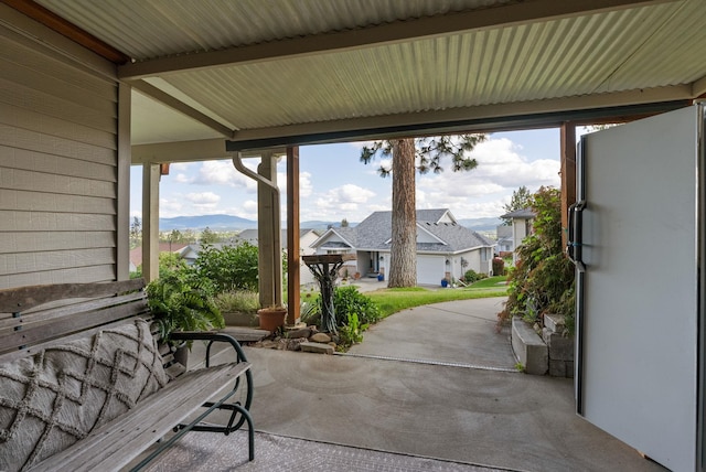 8904 E Boardwalk Ln, Spokane, WA 99212 - view of patio / terrace with a residential view and a mountain view