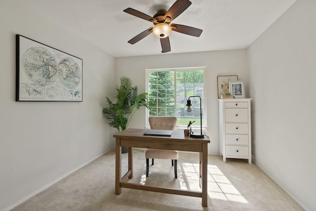 14716 E 48th Ln, Veradale, WA 99037 - office area with light colored carpet, ceiling fan, and baseboards