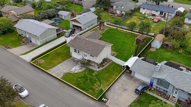 11920 E Railroad Ave, Spokane, WA 99206 - aerial perspective of suburban area featuring property boundaries highlighted