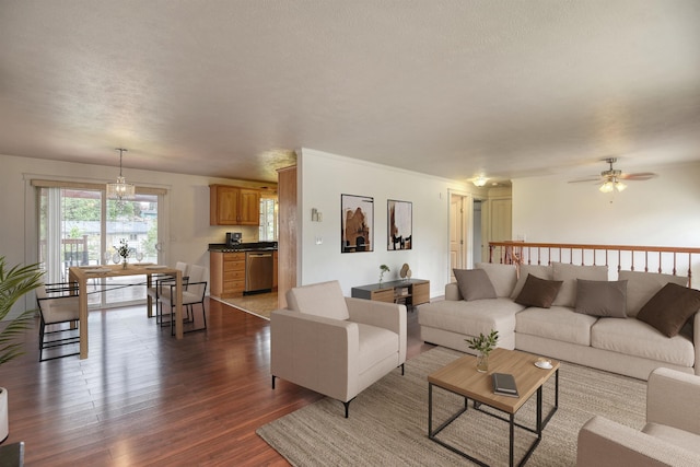 11920 E Railroad Ave, Spokane, WA 99206 - living area with dark wood-style floors and a ceiling fan