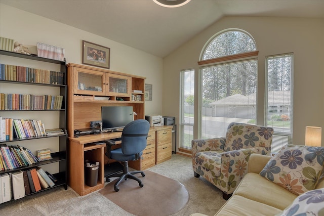 4307 S Apollo St, Spokane, WA 99223 - home office featuring light carpet and vaulted ceiling