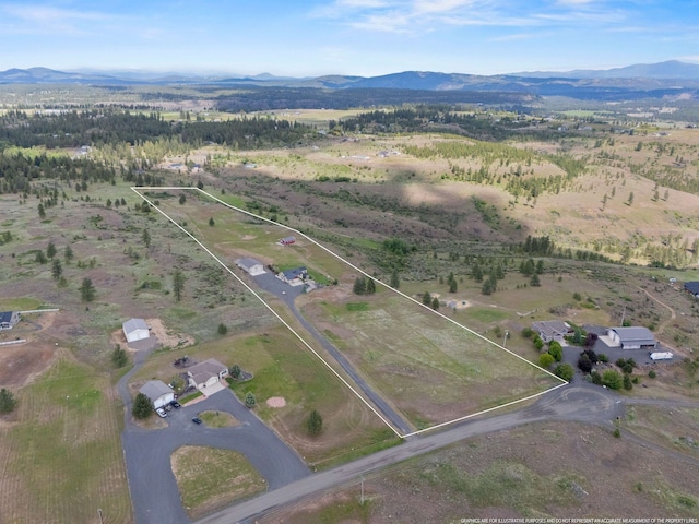 14410 W Jacobs Rd, Spokane, WA 99224 - aerial view of property's location with mountains and property parcel outlined