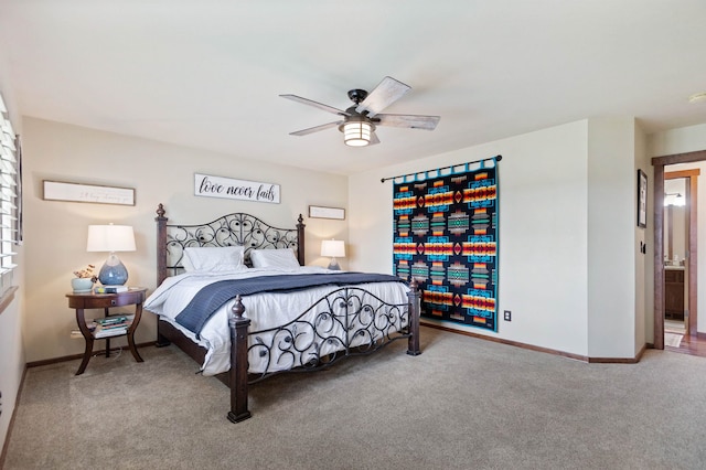 14410 W Jacobs Rd, Spokane, WA 99224 - bedroom featuring carpet flooring, baseboards, and ceiling fan