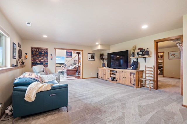 14410 W Jacobs Rd, Spokane, WA 99224 - carpeted living area with recessed lighting