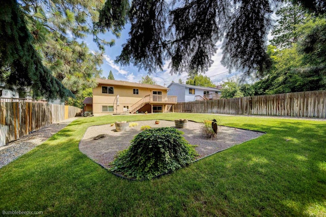 4112 E 11th Ave, Spokane, WA 99202 - view of yard with stairway, a deck, and a patio