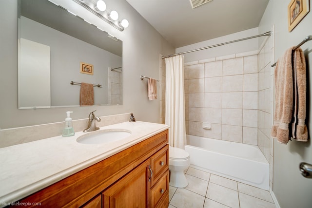 4112 E 11th Ave, Spokane, WA 99202 - full bath with tile patterned floors, vanity, shower / bathtub combination with curtain, and toilet