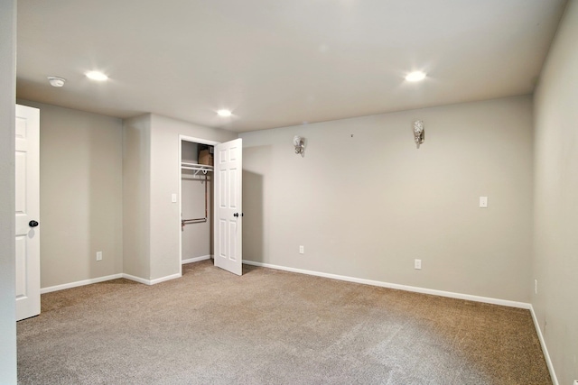 3016 N Walnut Street On A Dead End Street, Spokane, WA 99205 - unfurnished bedroom featuring carpet, recessed lighting, baseboards, and a closet