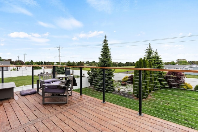 8710 N I Ct, Spokane, WA 99208 - wooden deck with a yard