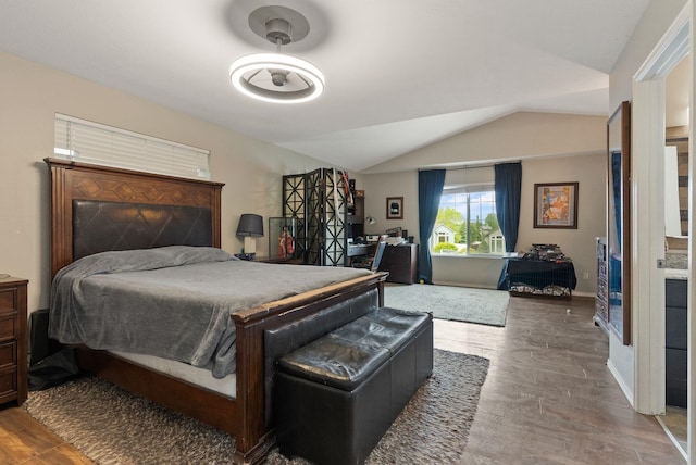 8710 N I Ct, Spokane, WA 99208 - bedroom featuring wood finished floors, lofted ceiling, and baseboards
