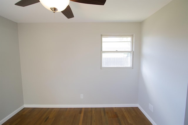 5512 N G St, Spokane, WA 99205 - empty room with dark wood-style floors, baseboards, and ceiling fan