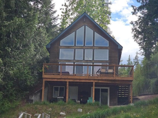 278 Hazel St, Cusick, WA 99119 - back of property with a wooden deck