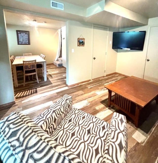 278 Hazel St, Cusick, WA 99119 - living area featuring light wood-type flooring and baseboards