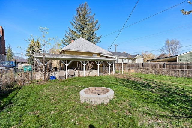4824 N Stone St, Spokane, WA 99207 - view of yard featuring a fire pit