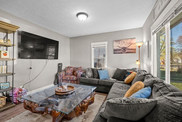 4824 N Stone St, Spokane, WA 99207 - living area with wood finished floors and a textured ceiling