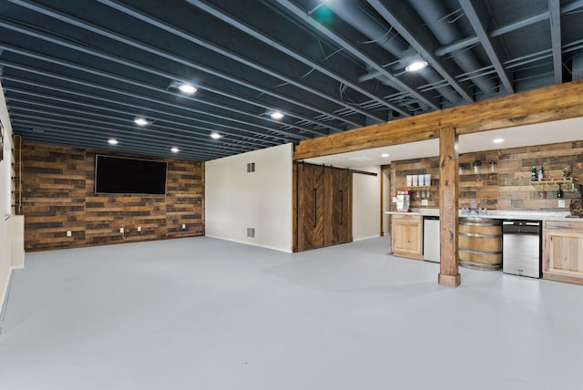 13408 E Copper River Ln, Spokane, WA 99206 - finished below grade area featuring wood walls and bar