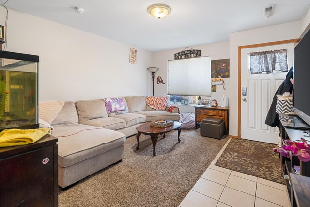 310 S Union St Unit 312, Spokane Valley, WA 99206 - carpeted living area with tile patterned flooring