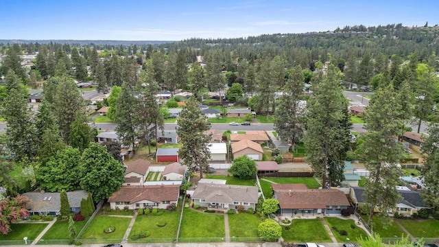 6721 N Washington St, Spokane, WA 99208 - aerial overview of property's location featuring nearby suburban area and a heavily wooded area