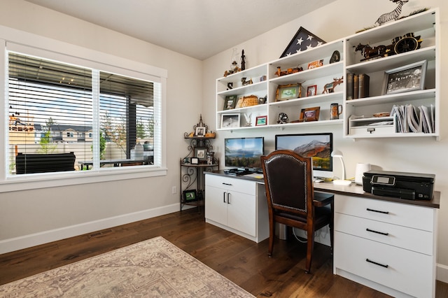 7203 S Tangle Heights Dr, Spokane, WA 99224 - office space featuring dark wood finished floors and baseboards