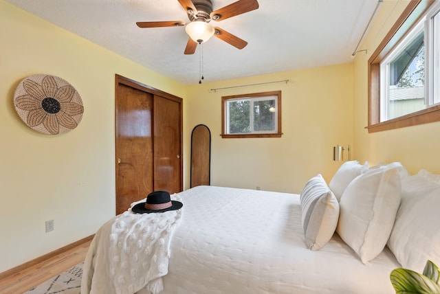 9815 E 44th Ave, Spokane Valley, WA 99206 - bedroom with wood finished floors, multiple windows, baseboards, and a closet