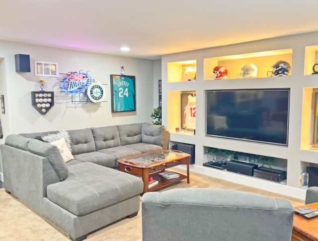1602 S Canyon Woods Ln, Spokane, WA 99224 - carpeted living area featuring recessed lighting