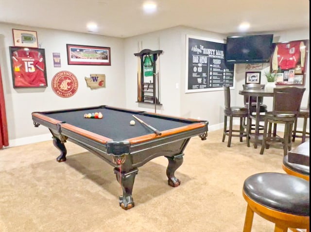 1602 S Canyon Woods Ln, Spokane, WA 99224 - game room with carpet floors, billiards table, recessed lighting, and baseboards