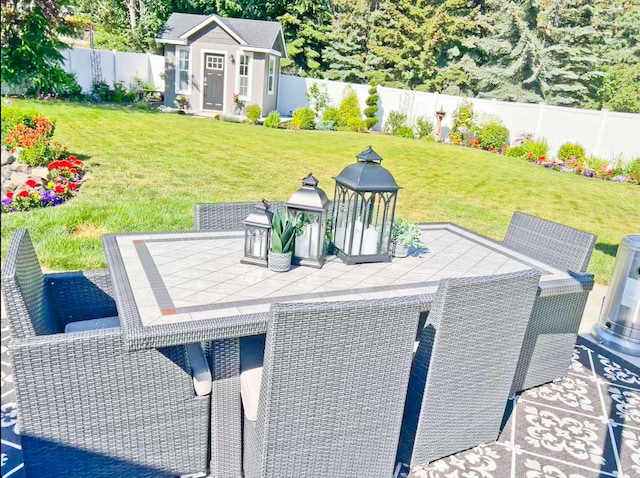 1602 S Canyon Woods Ln, Spokane, WA 99224 - view of patio / terrace featuring an outbuilding