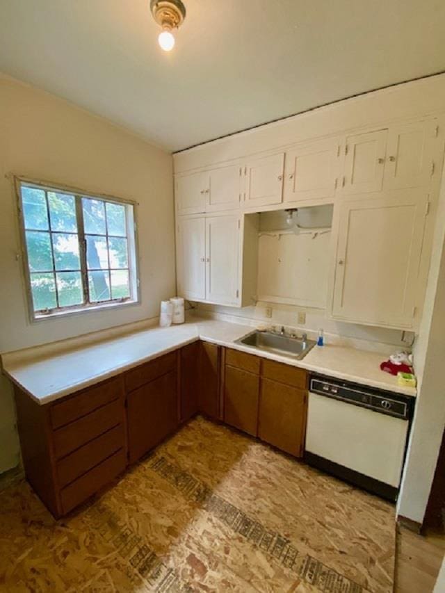 4410 Williams Valley Rd, Clayton, WA 99110 - kitchen with dishwasher, a sink, and white cabinetry