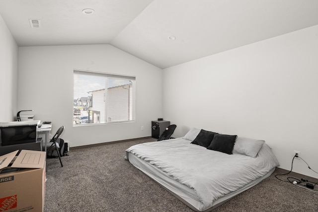 1116 Greenfield Dr, Cheney, WA 99004 - bedroom with vaulted ceiling, carpet, baseboards, and a desk