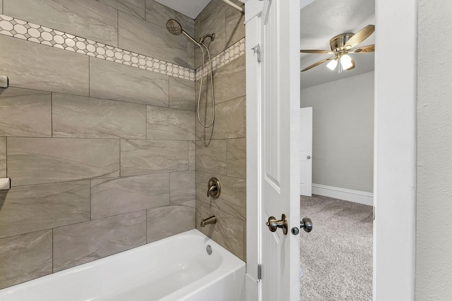 2305 W Sharp Ave, Spokane, WA 99201 - bathroom with  shower combination, baseboards, and ceiling fan