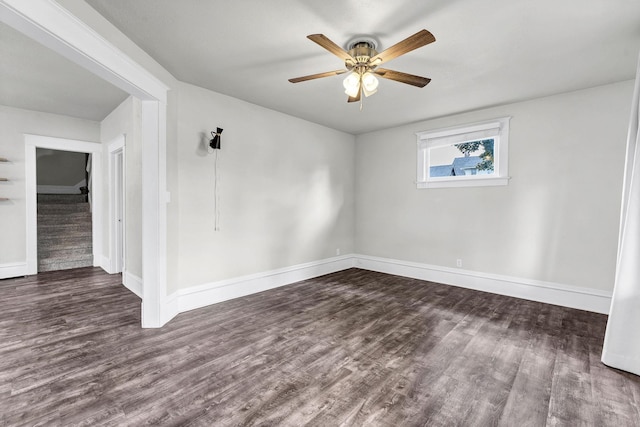 2305 W Sharp Ave, Spokane, WA 99201 - unfurnished room featuring ceiling fan, wood finished floors, and baseboards